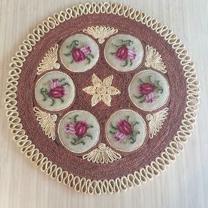 70s Woven Needlepoint Mat